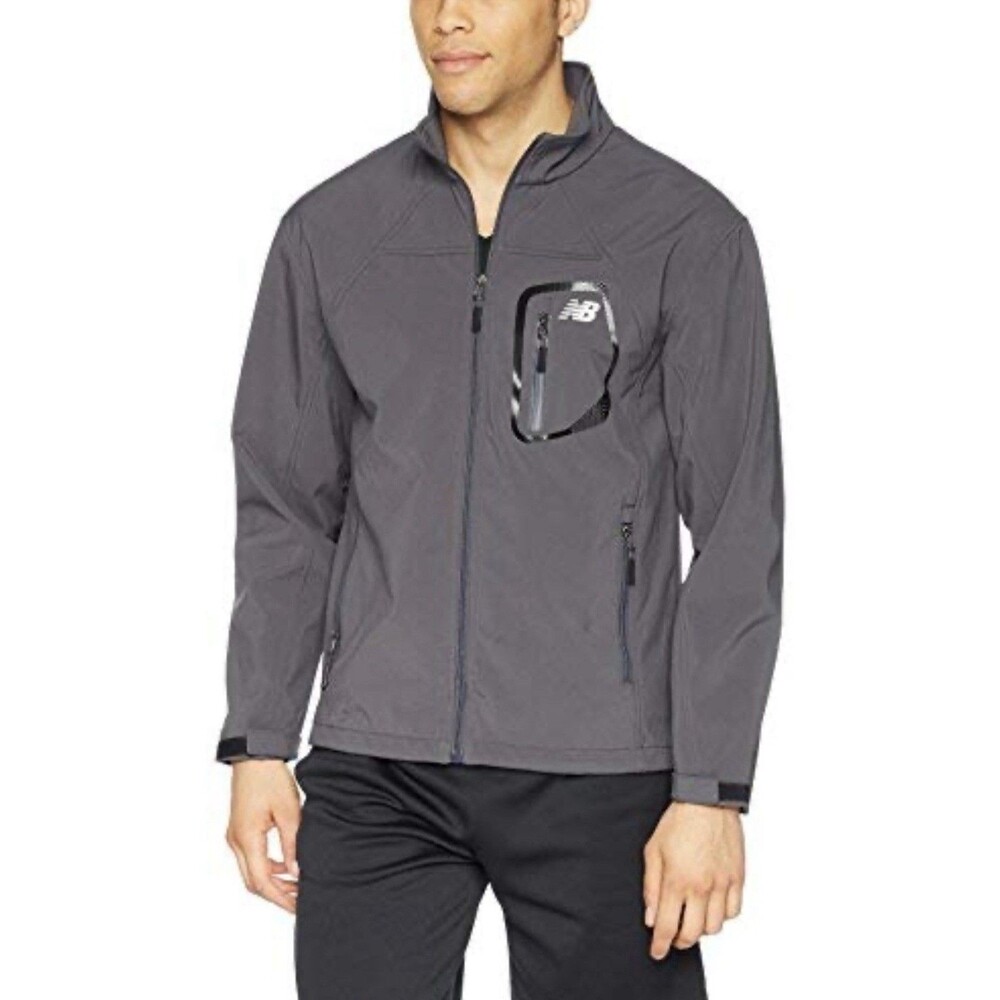 NEW BALANCE Men's Size Large Full Zip Soft Shell Jacket Lined Water Resistant